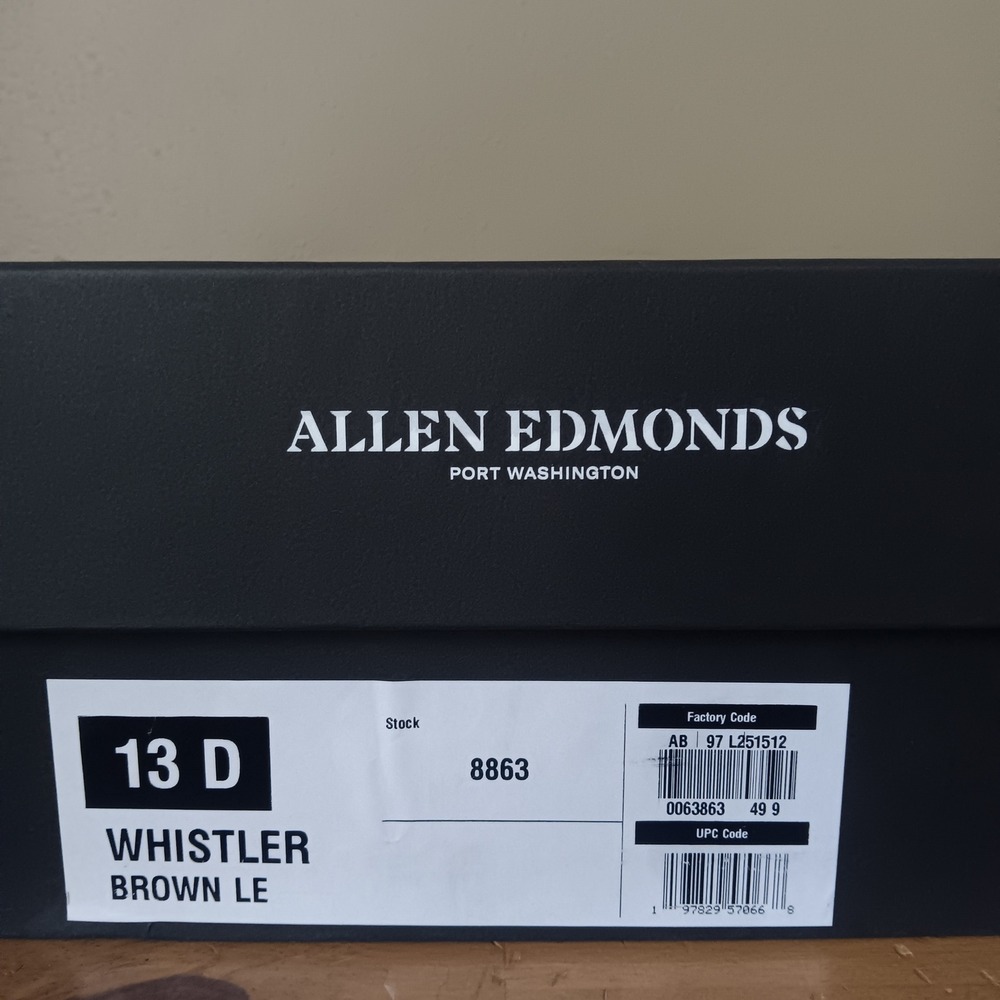 Allen Edmonds Whistler Boots Mens 13 D Brown Leather Shearling 8863 NWB - Picture 9 of 11